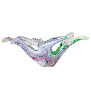 Vintage Hand Blown Glass Bowl by Crystal Clear, Italy, 1970s Multicolor